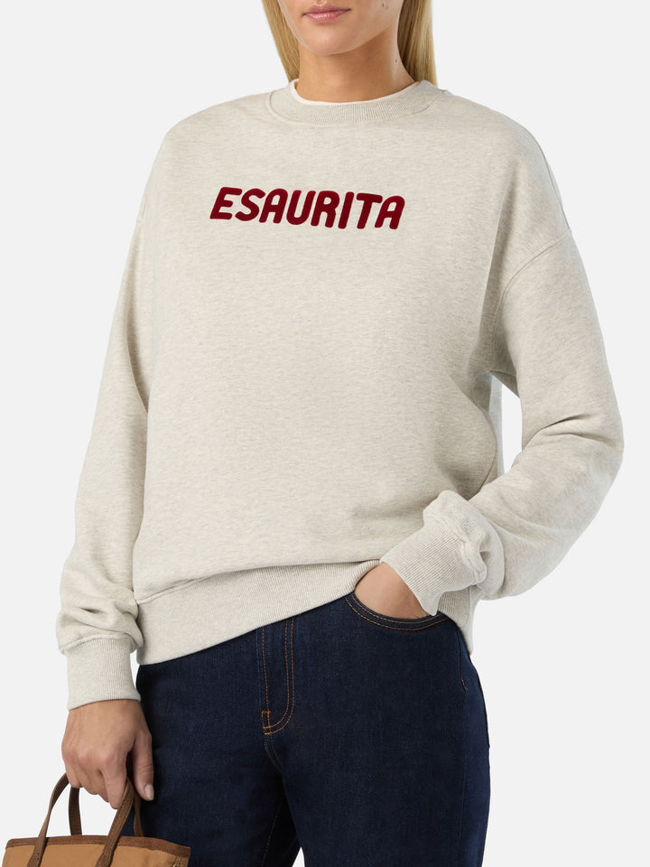 Grey Stardust sweatshirt with Esaurita flock print