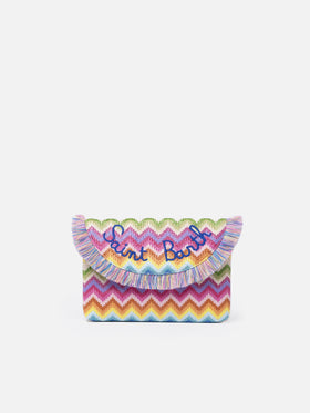 Pouch in paglia con charms frutta