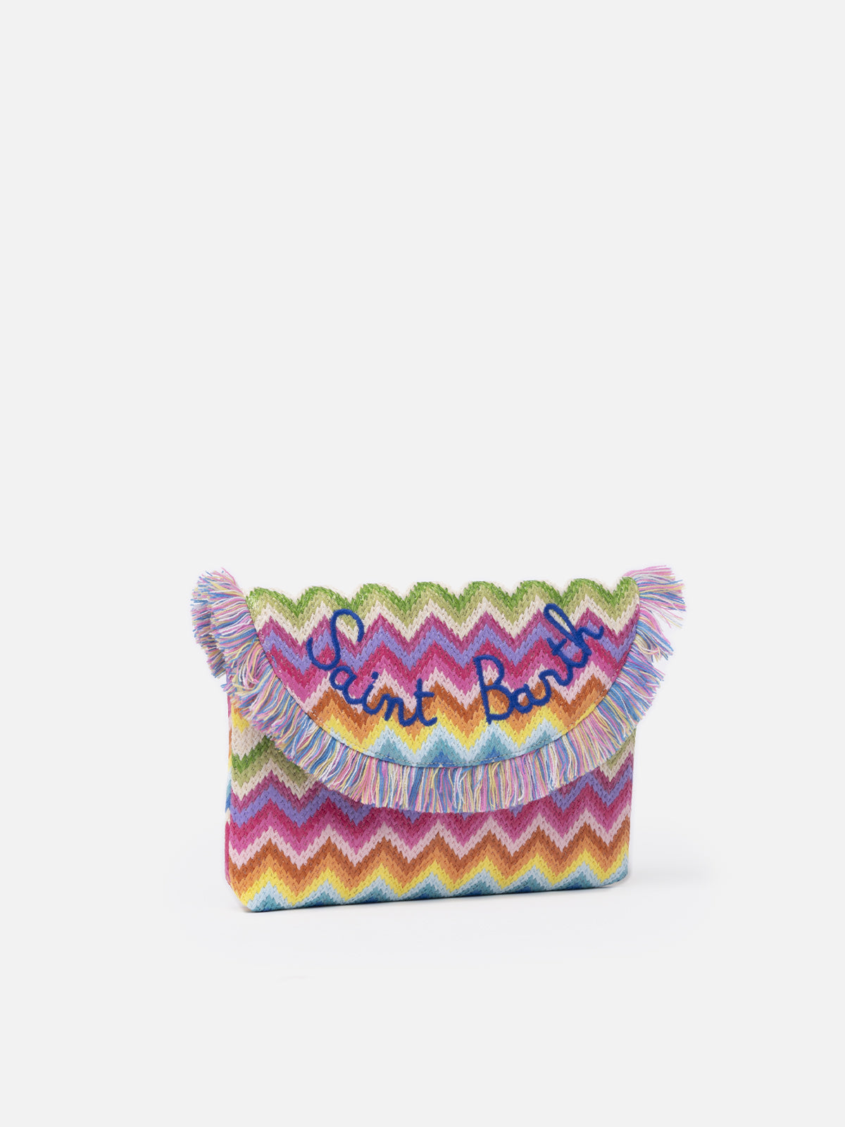 Pouch in paglia con charms frutta