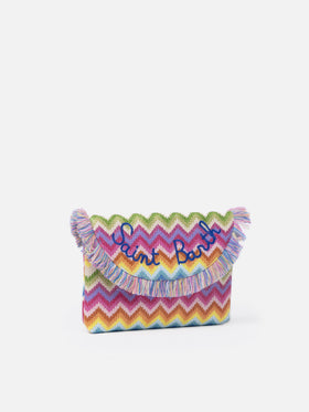 Pouch in paglia con charms frutta