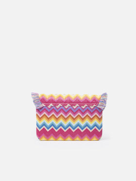 Pouch in paglia con charms frutta