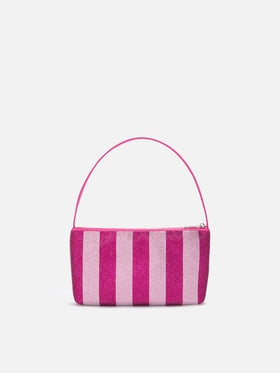 Mini-Tasche Strassy mit rosa und silbernen Strasssteinen