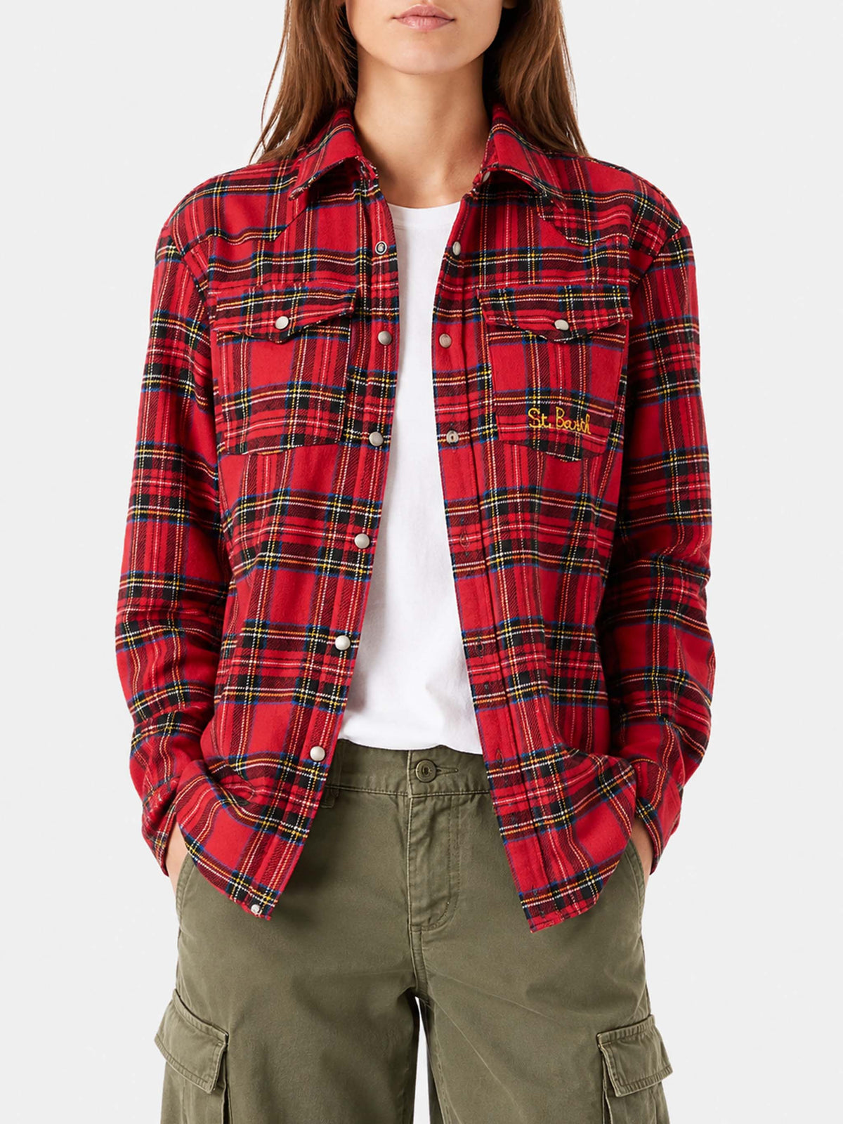 Camisa de franela de tartán rojo Seattle 