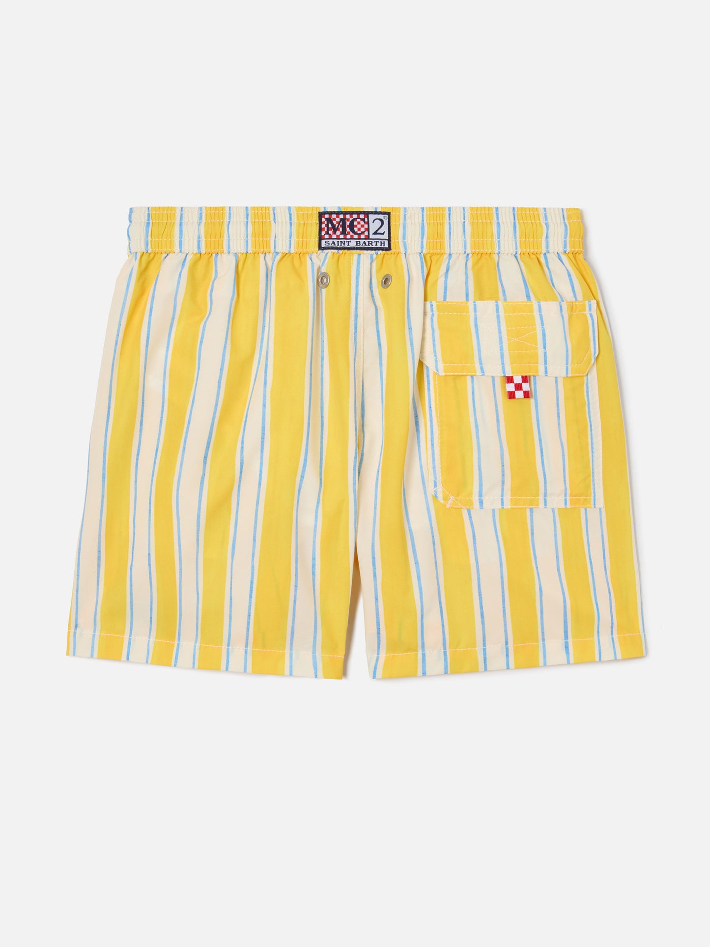 Short de bain Syros Jr à rayures avec broderie St. Barth 