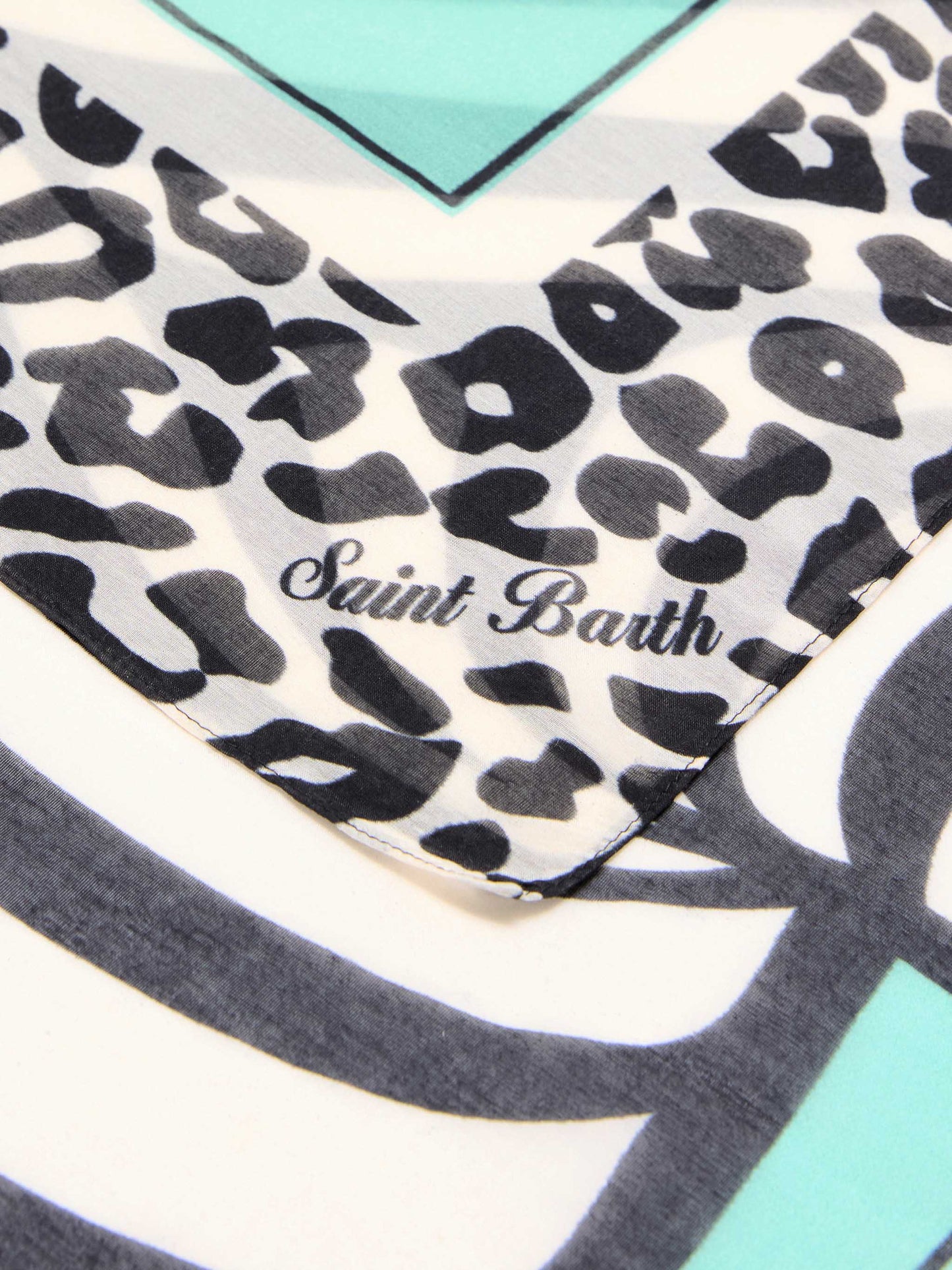 Pareo largo Thaiti en mezcla de seda con estampado sabana 