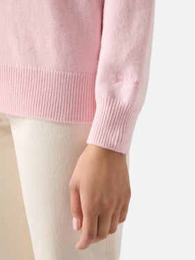 Pink Tessa wool and cashmere blend crewneck knit with Snoopy intarsia | Special edition