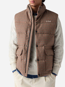 Daunengefütterte Weste Thunder mit Pied de Poul-Print