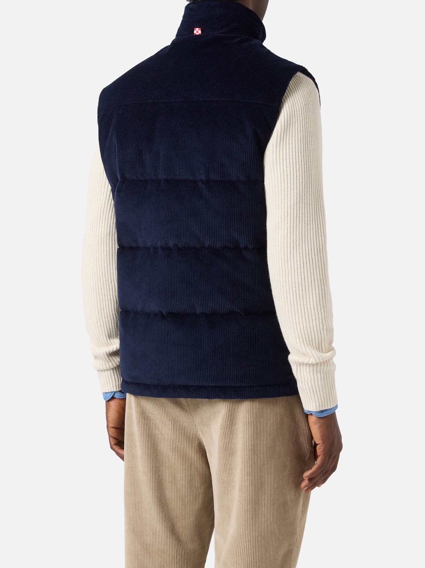 Down padded vest Thunder with in navy blue corduroy