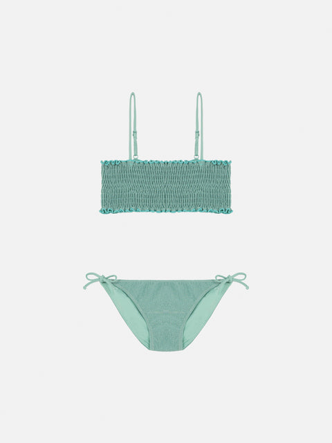 Tilly lurex bikini with smocked point embroidery - MC2 Saint Barth