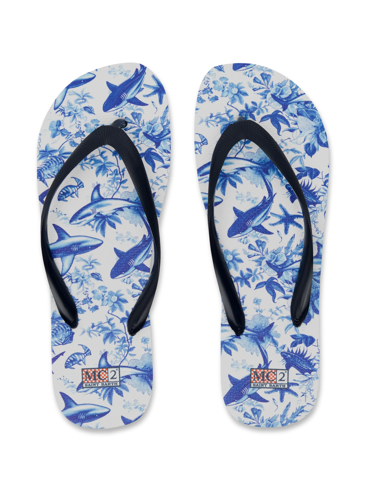 Flip flops Tommy with sharks print | AI CO-CREATED DESIGN BY RICKDICK - POWERED BY RED-EYE - MC2 Saint Barth
