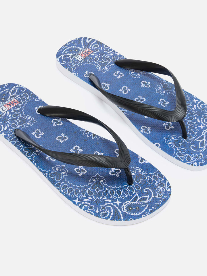 Tommy Slip-On-Badesandalen aus Gummi mit Bandana-Print 