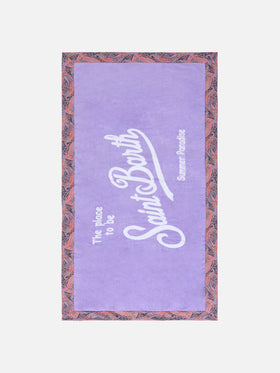 Lilac towel with paisley frames | MADE WITH LIBERTY FABRIC