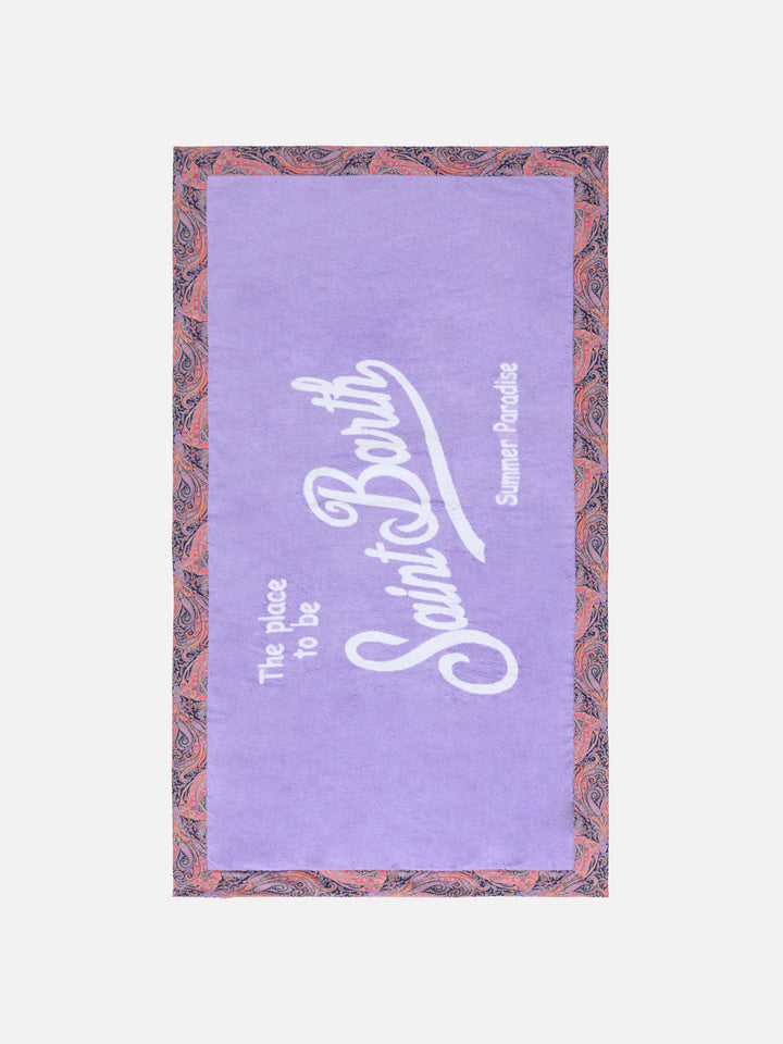 Lilac towel with paisley frames | MADE WITH LIBERTY FABRIC