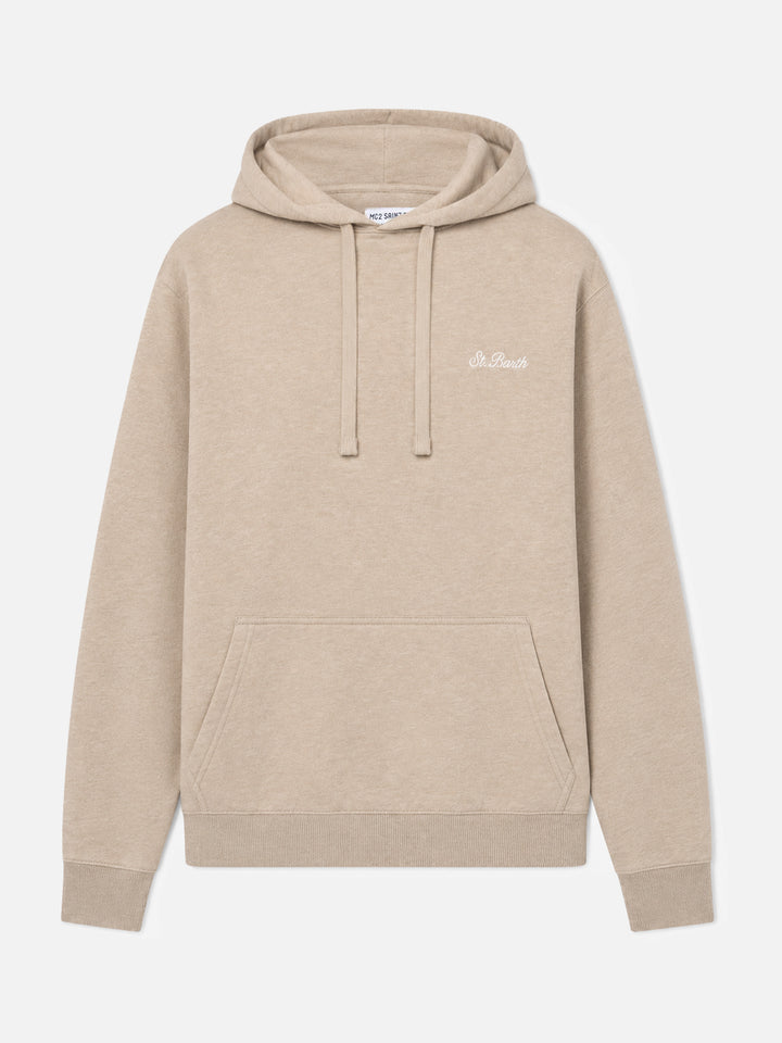 Sweat-shirt Tribeca beige chiné avec broderie St. Barth 