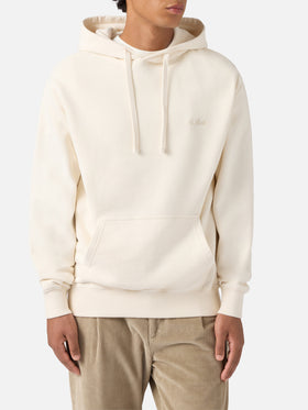 Tribeca Baumwoll-Hoodie in Creme mit St. Barth-Stickerei