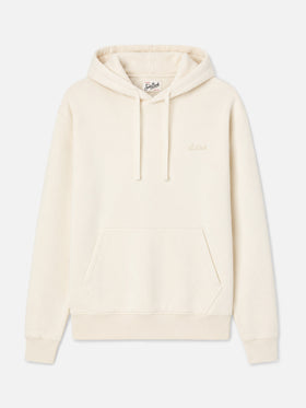 Tribeca Baumwoll-Hoodie in Creme mit St. Barth-Stickerei 