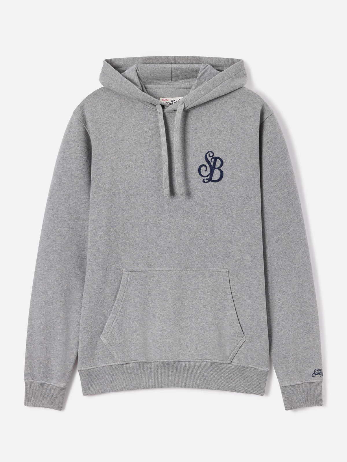 Sudadera con capucha Tribeca de algodón gris con monograma SB Legacy 