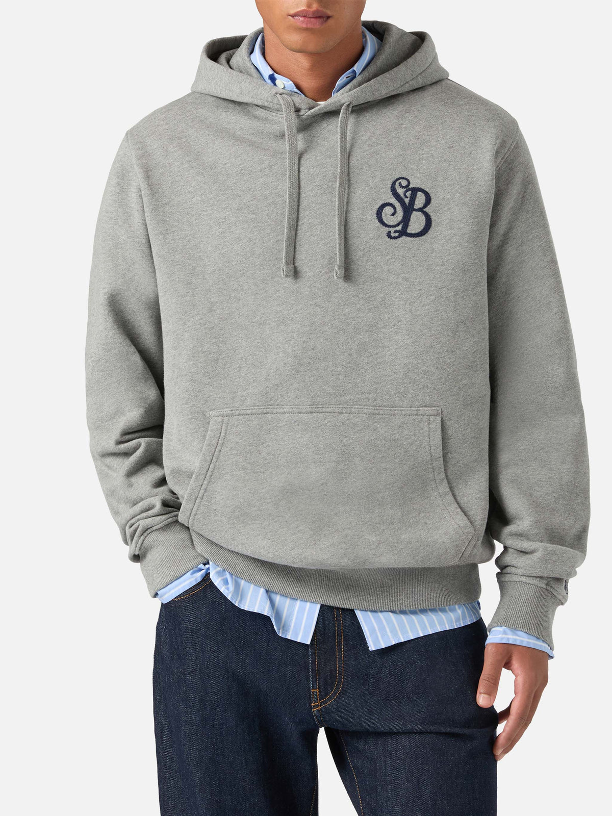 Grauer Tribeca Hoodie aus Baumwolle mit SB Legacy-Monogramm 