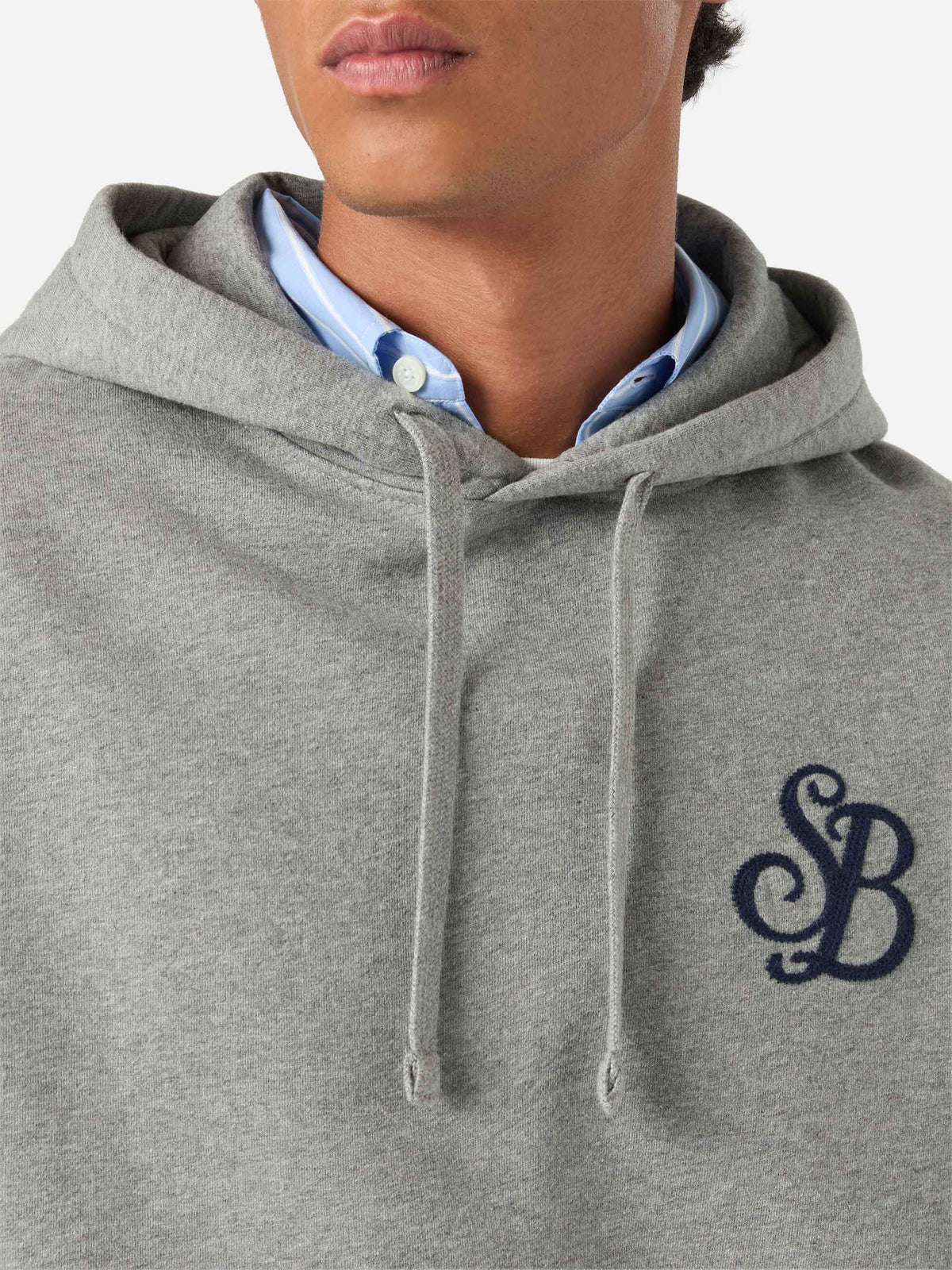 Grauer Tribeca Hoodie aus Baumwolle mit SB Legacy-Monogramm 