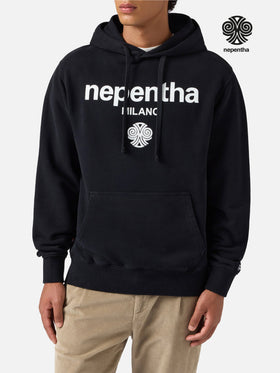 Schwarzer Tribeca-Baumwollhoodie mit Nepentha-Print | NEPENTHA SPECIAL EDITION