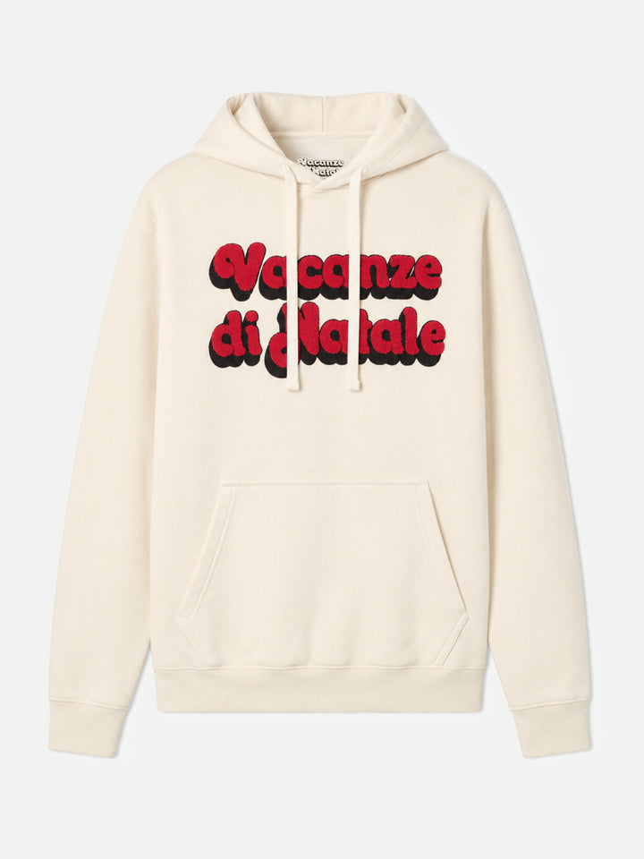 Sweat à capuche Tribeca en coton blanc avec broderie Vacanze di Natale | ÉDITION SPÉCIALE VACANZE DI NATALE 