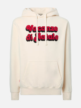 Felpa Tribeca in cotone bianco con cappuccio e ricamo Vacanze di Natale | VACANZE DI NATALE SPECIAL EDITION