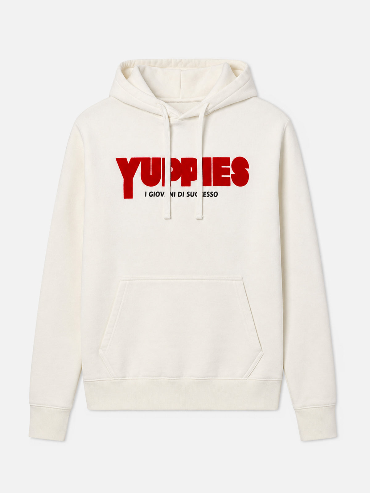 Sudadera con capucha Tribeca de algodón en blanco con estampado flock Yuppies | YUPPIES SPECIAL EDITION 