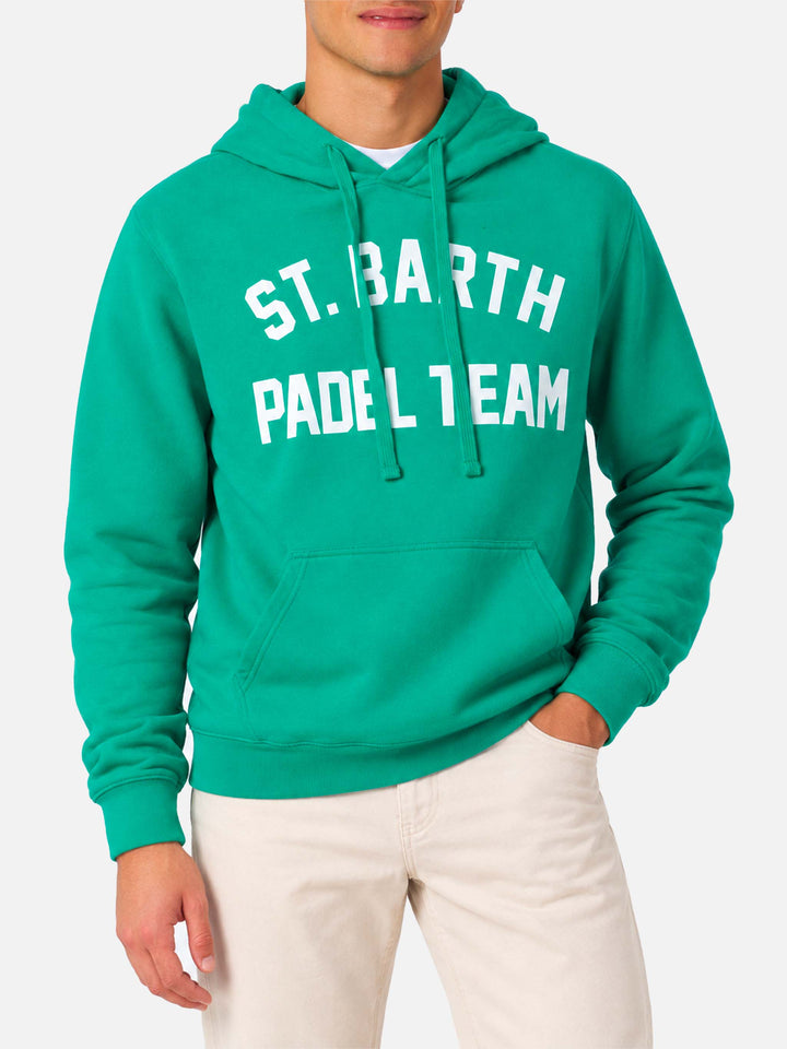 Cotton hoodie with St. Barth Padel Team print