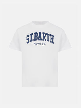 Cotton t-shirt with St. Barth sport club print