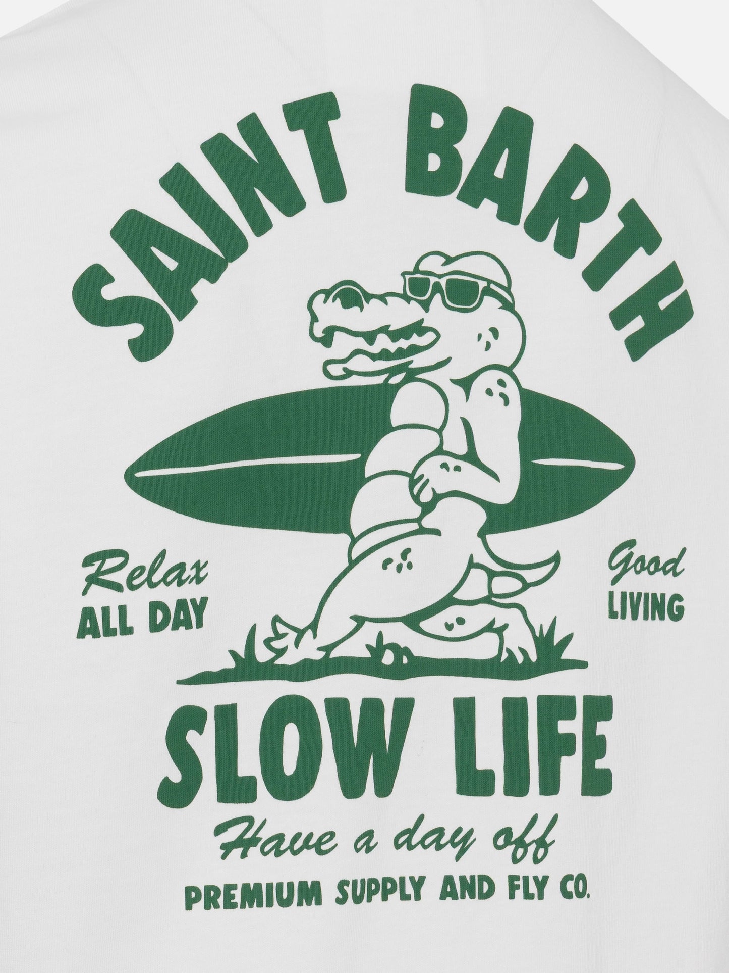 Baumwoll-T-Shirt mit Saint Barth Relaxed Life-Print