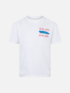 Boy cotton t-shirt with Me ne vado in un lambo embroidery - MC2 Saint Barth