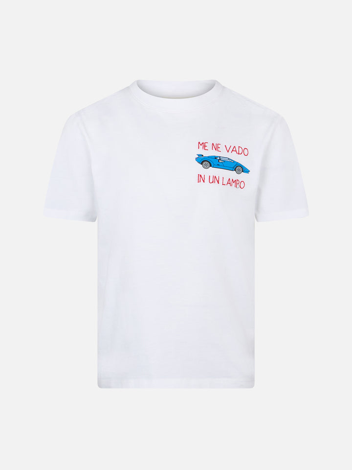 Boy cotton t-shirt with Me ne vado in un lambo embroidery - MC2 Saint Barth