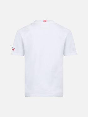 Boy cotton t-shirt with Me ne vado in un lambo embroidery - MC2 Saint Barth