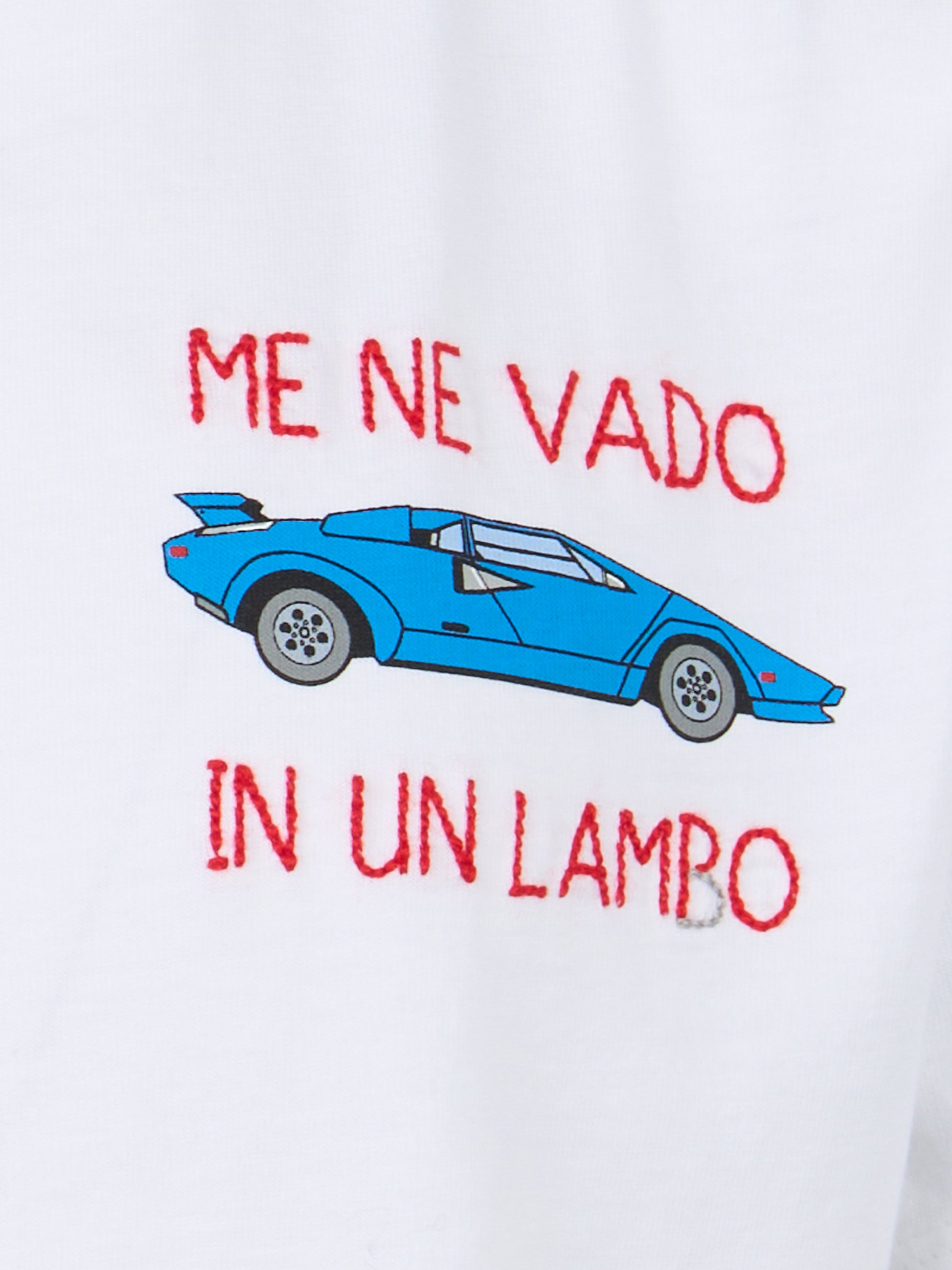 Boy cotton t-shirt with Me ne vado in un lambo embroidery - MC2 Saint Barth