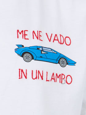 Boy cotton t-shirt with Me ne vado in un lambo embroidery - MC2 Saint Barth
