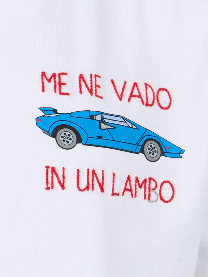 Boy cotton t-shirt with Me ne vado in un lambo embroidery - MC2 Saint Barth