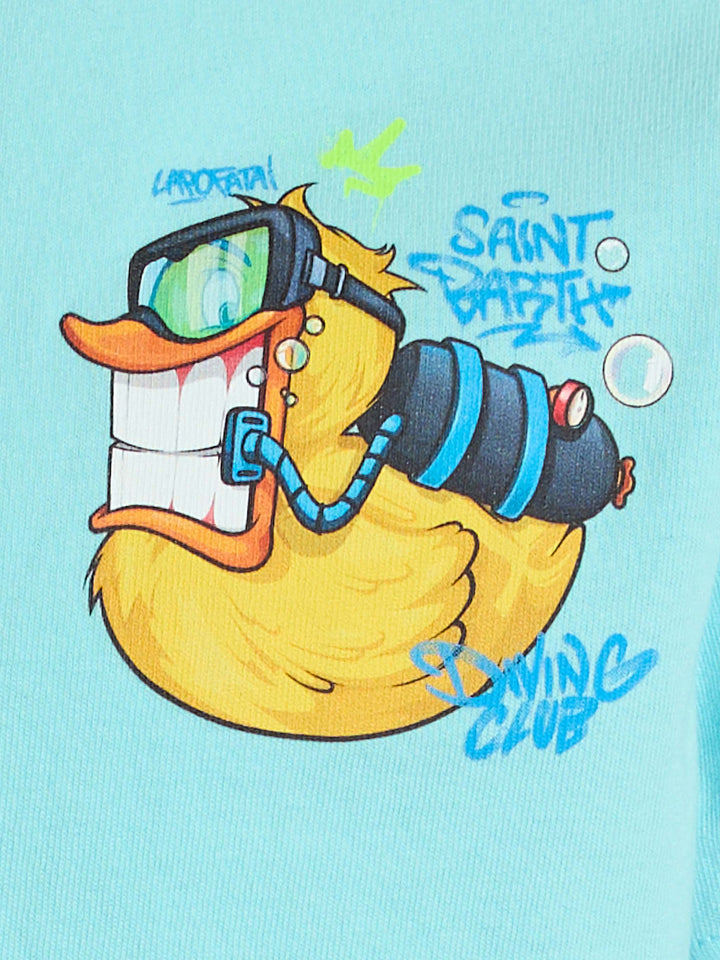 Boy cotton t-shirt with cryptopuppets ducky print | CRYPTOPUPPETS SPECIAL EDITION - MC2 Saint Barth