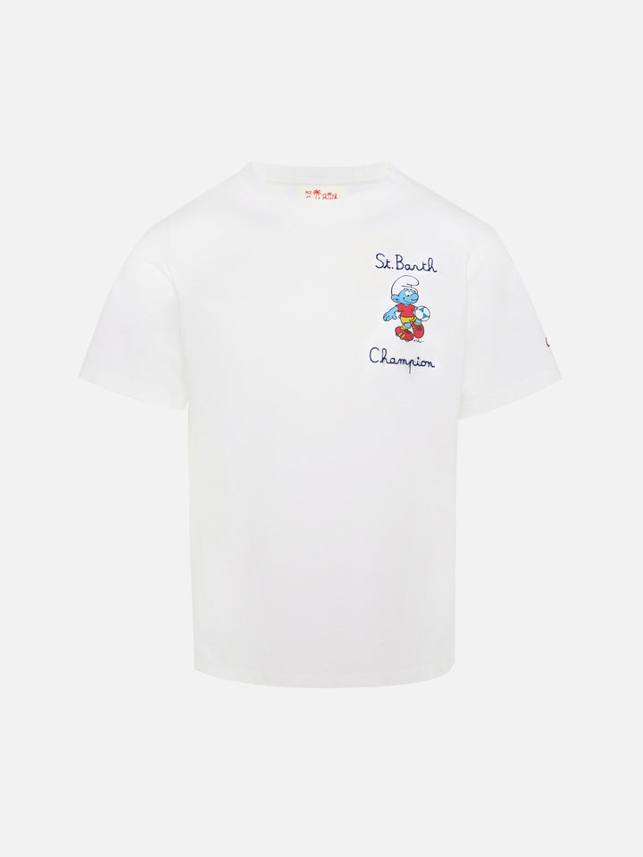 T-shirt in cotone con ricamo Puffo | THE SMURF SPECIAL EDITION