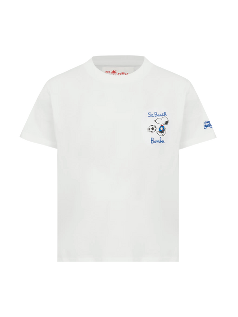 Cotton t-shirt with St. Barth bomber embroidery and Snoopy print | SNOOPY PEANUTS® SPECIAL EDITION - MC2 Saint Barth