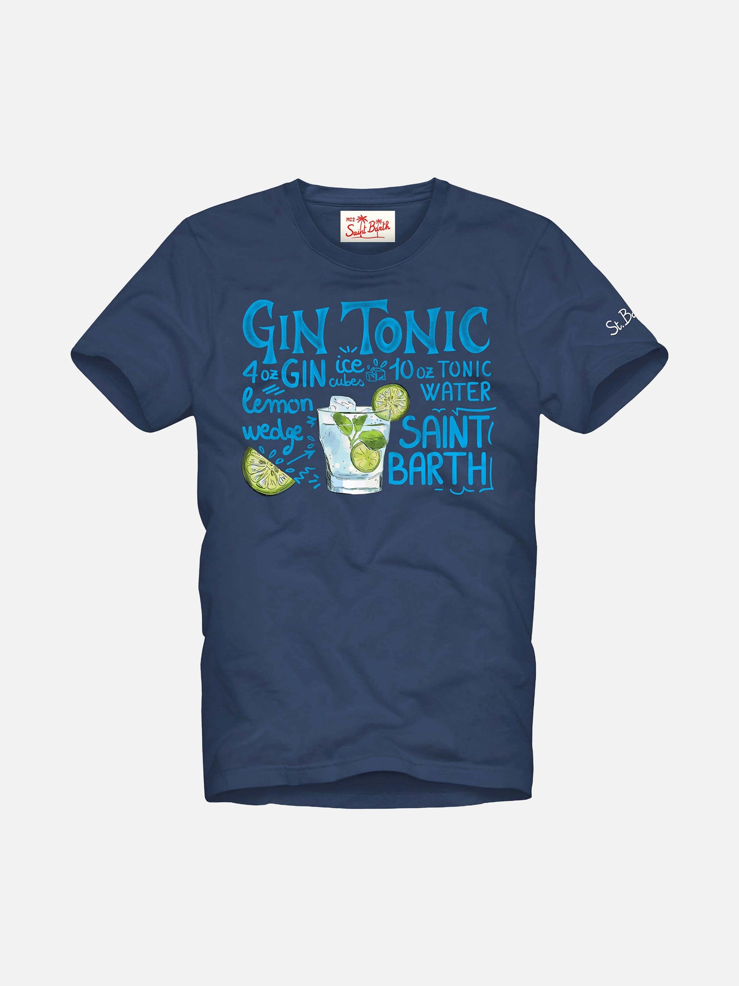 Herren-T-Shirt aus Baumwolle mit Gin Tonic-Aufdruck