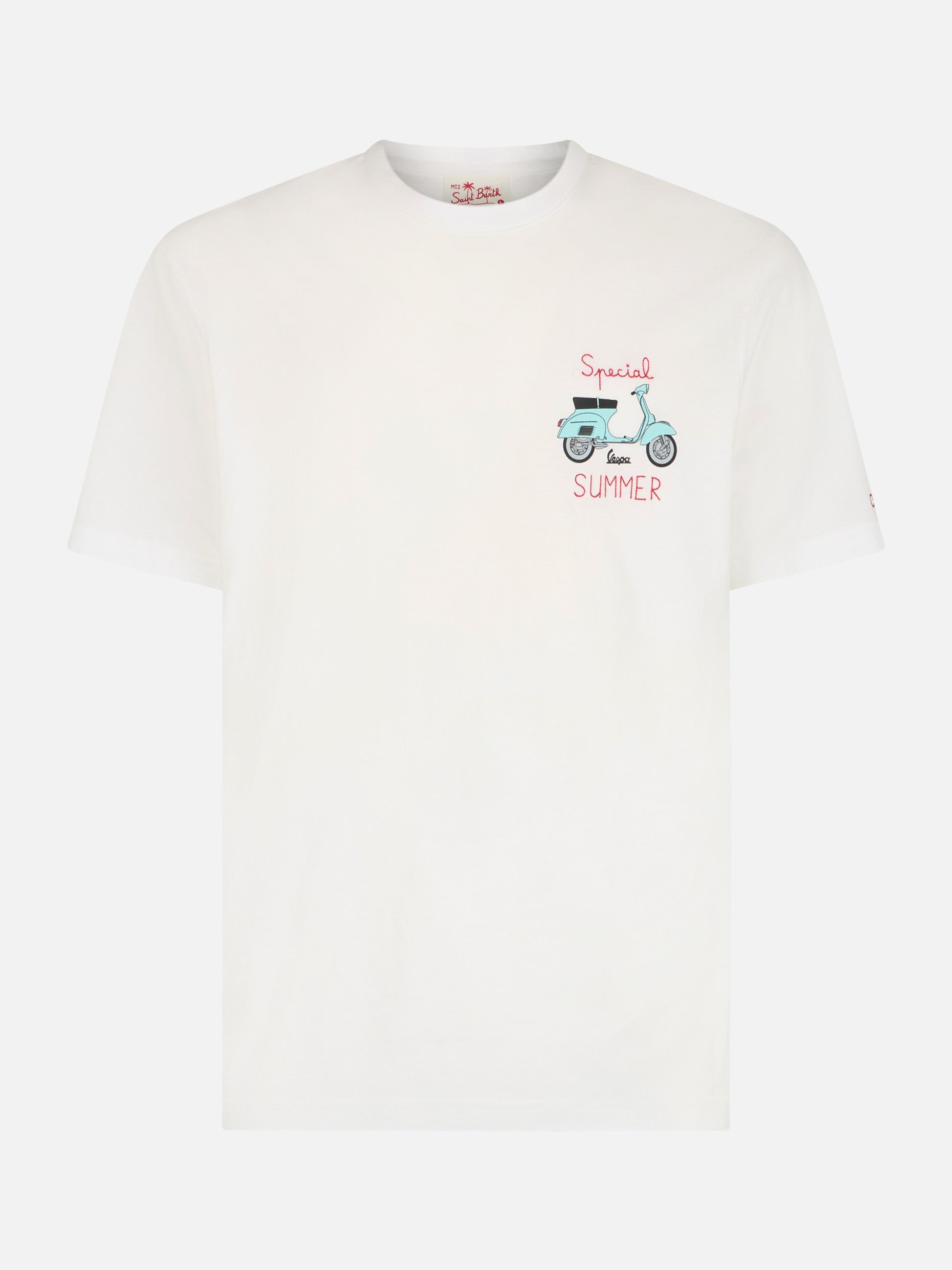 Man t-shirt with Vespa placed print and embroidery | VESPA SPECIAL EDITION - MC2 Saint Barth