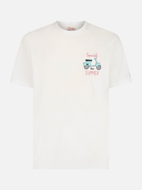 Man t-shirt with Vespa placed print and embroidery | VESPA SPECIAL EDITION - MC2 Saint Barth