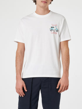 Man t-shirt with Vespa placed print and embroidery | VESPA SPECIAL EDITION - MC2 Saint Barth