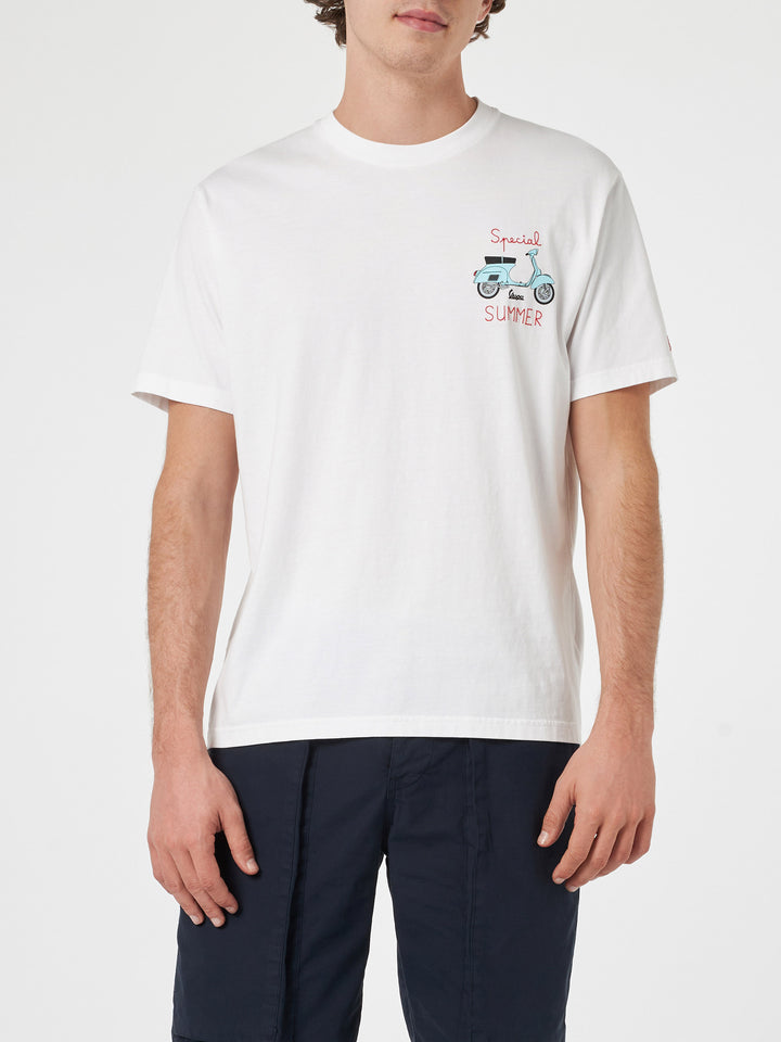 Man t-shirt with Vespa placed print and embroidery | VESPA SPECIAL EDITION - MC2 Saint Barth