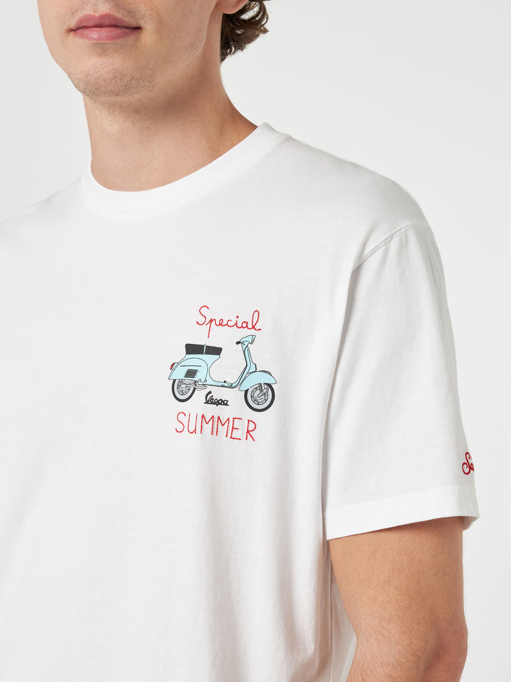 Man t-shirt with Vespa placed print and embroidery | VESPA SPECIAL EDITION - MC2 Saint Barth