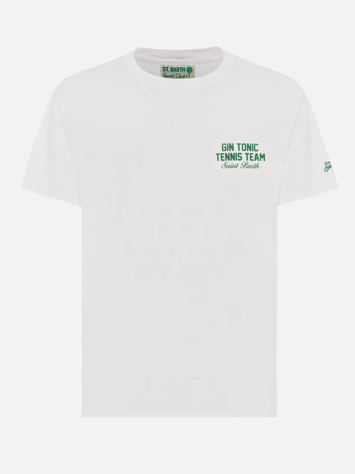 Cotton T-shirt with Gin Tonic cocktail and sport print