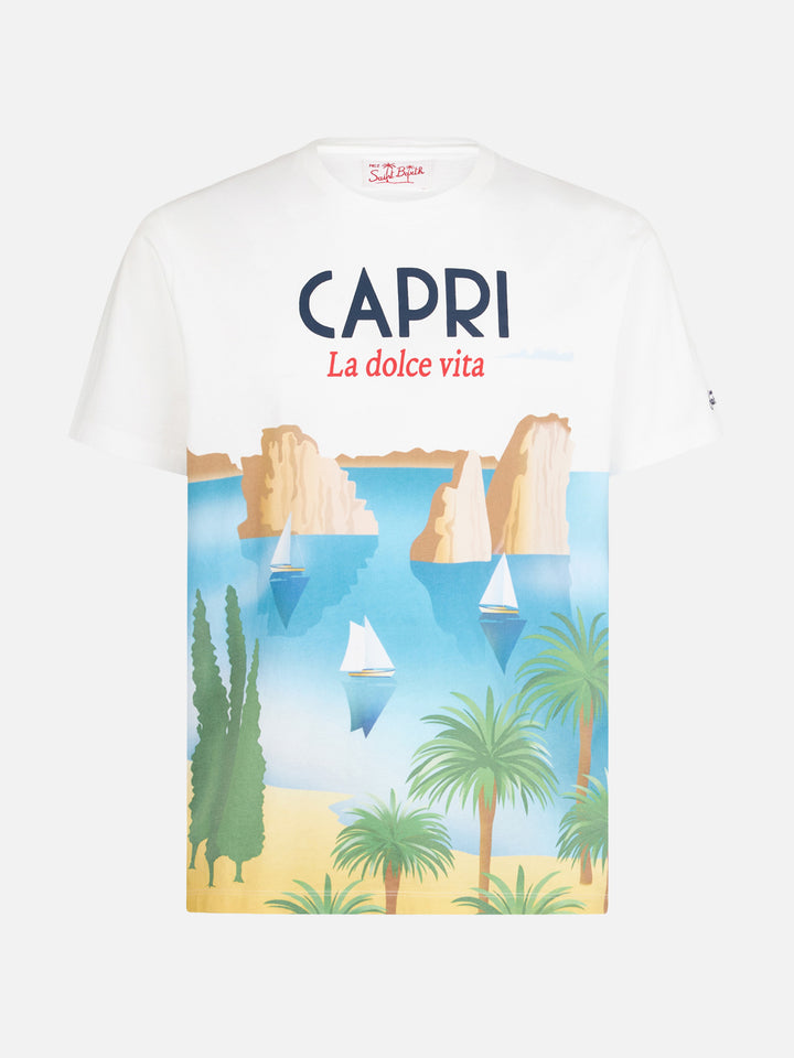 T-shirt with Capri postcard print
