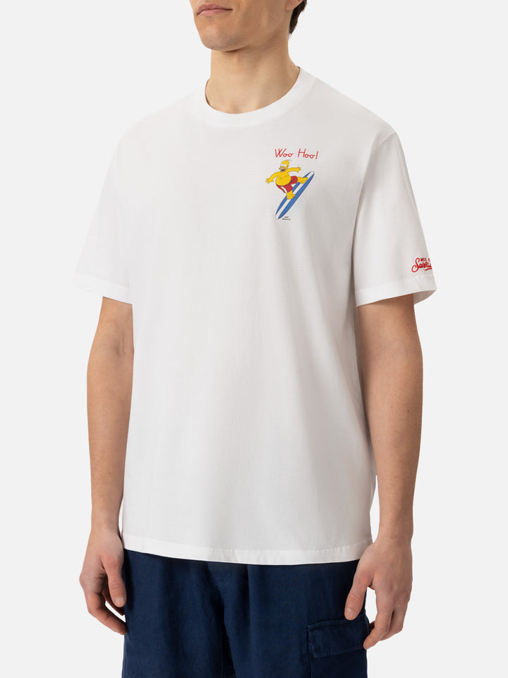 Organic cotton T-shirt with Homer surfer embroidery | THE SIMPSON SPECIAL EDITION - MC2 Saint Barth