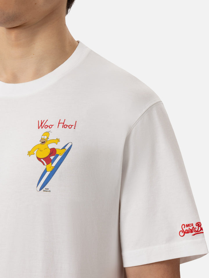 Organic cotton T-shirt with Homer surfer embroidery | THE SIMPSON SPECIAL EDITION - MC2 Saint Barth