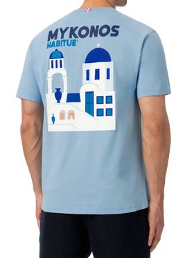 Cotton T-shirt with Mykonos postcard print - MC2 Saint Barth